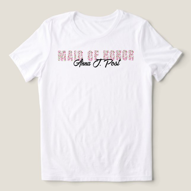 Camiseta Presente de Dama de Honra Personalizado para Chá d (Design frontal)