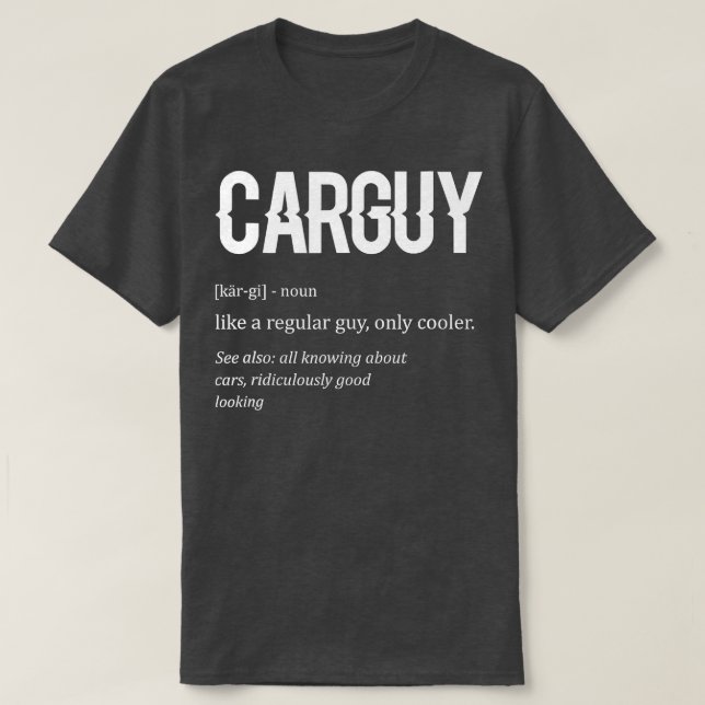 Camiseta Presente de definição de Cara de carro engraçado (Frente do Design)