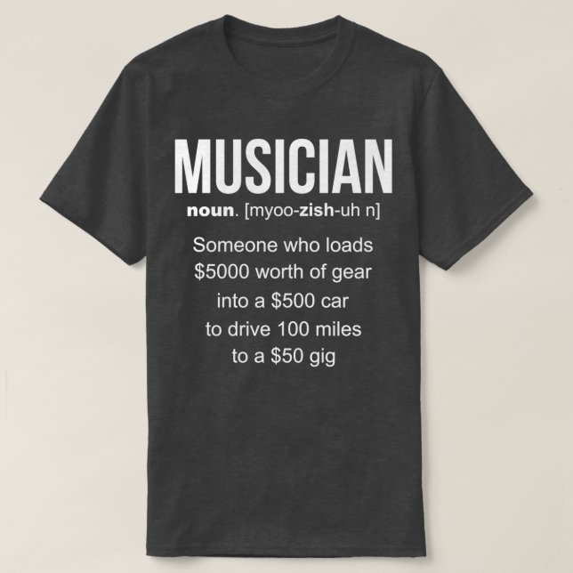 Camiseta Presente de definição de músico engraçado (Frente do Design)
