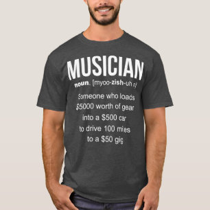 Camiseta Presente de definição de músico engraçado
