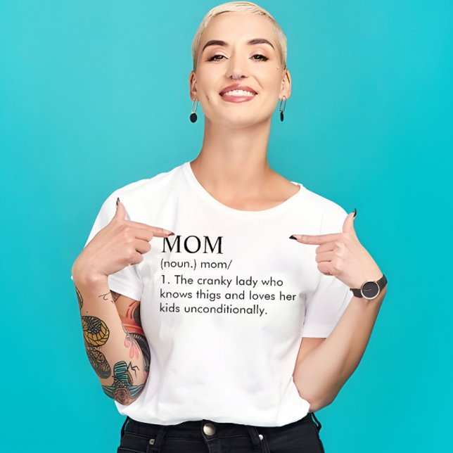 Camiseta Presente de Definição Engraçado da Mãe para Mãe (MOM GIFT SHIRT)
