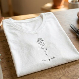 Camiseta Presente de Desenho de Flor Silvestre Botânica par