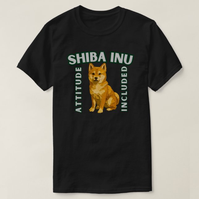 Camiseta Presente de Design com Atitude de Shiba Inu para A (Frente do Design)