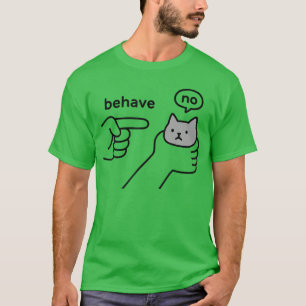 Camiseta Presente de design de desenho animado meme de gato