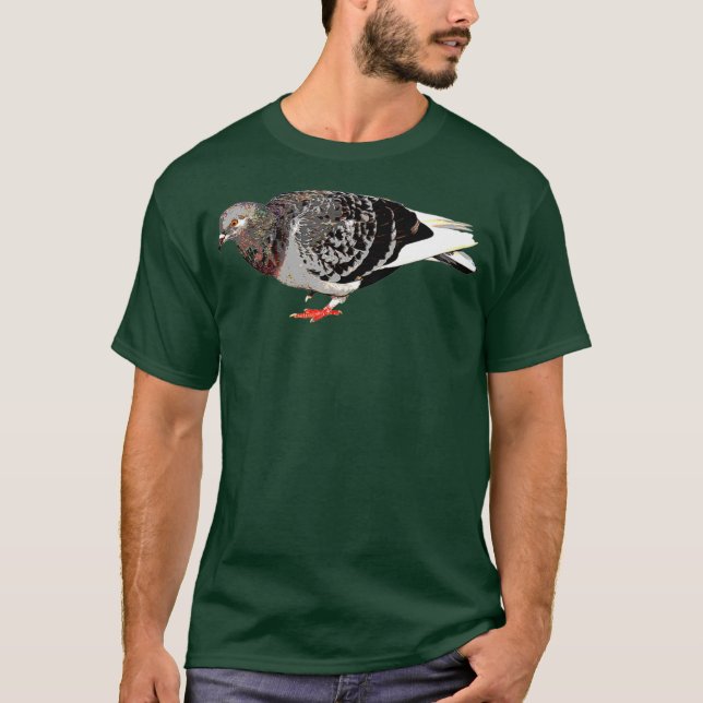 Camiseta Presente de Design de Pombo de Pombo de Pombo (Frente)