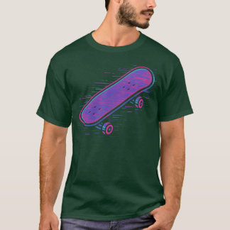 Camiseta Presente de design de skate Neon Retro