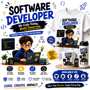Camiseta Presente de Design para Desenvolvedor de Software 