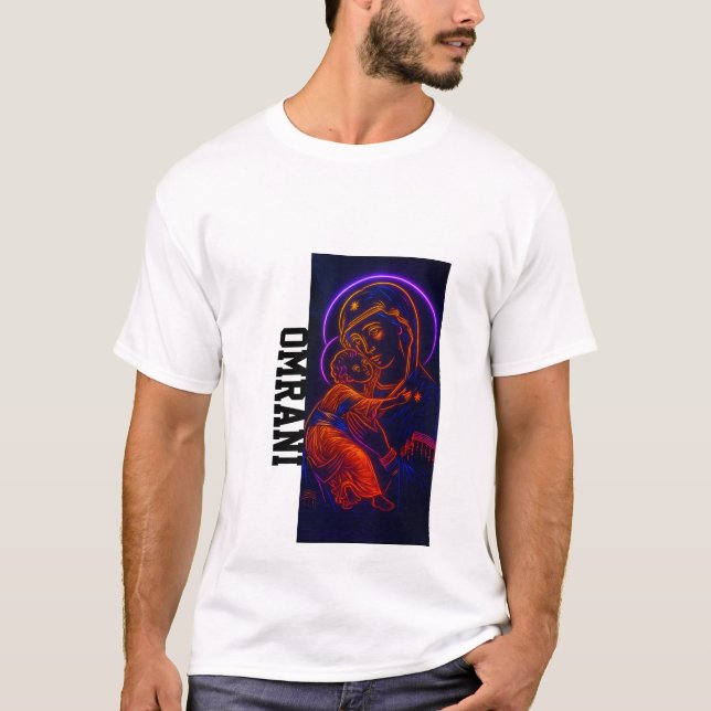 Camiseta Presente de Deus - Mãe abençoada segurando a crian (Frente)