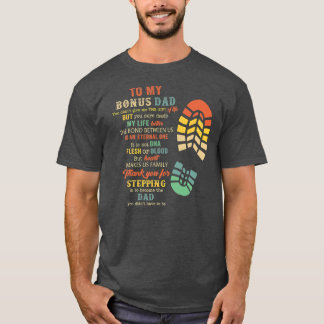 Camiseta Presente De Dia de os pais De Bônus Do Stepdad Par