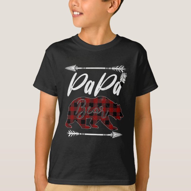 Camiseta Presente de Dia de os pais Flanel de Xadrez de Buf (Frente)