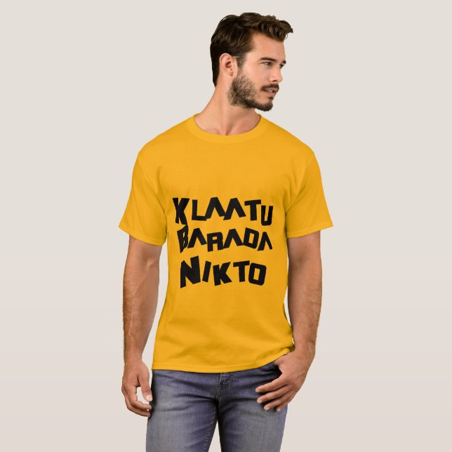 Camiseta presente de Dia de os pais klaatu barada nikto sci (Frente Completa)