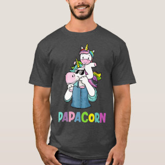 Camiseta Presente de Dia de os pais Papacorn Unicorn para P