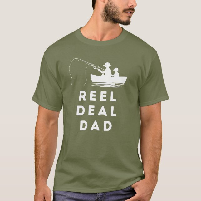 Camiseta Presente de Dia dos Pais de Piada de Pesca do Pai  (Frente)