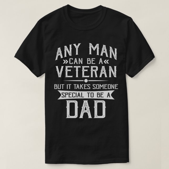 Camiseta Presente de Dia dos Pais para Pai Veterano Orgulho (Frente do Design)