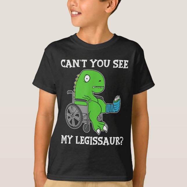 Camiseta Presente de Dinossauro Divertido Dino para Perna Q (Frente)