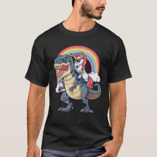 Camiseta Presente de Dinossauro T rex Montando Unicórnio pa