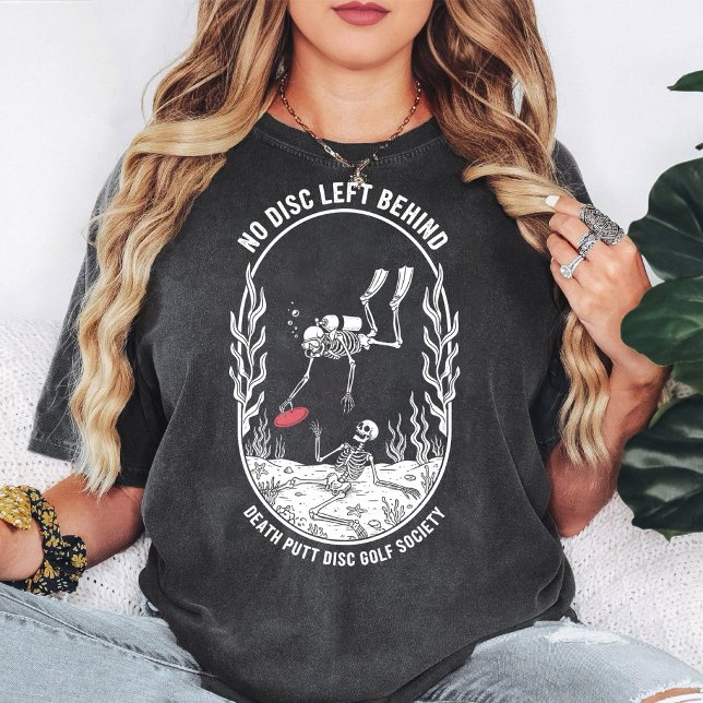 Camiseta Presente de Disco de Golfe Skeleton Divers (Criador carregado)