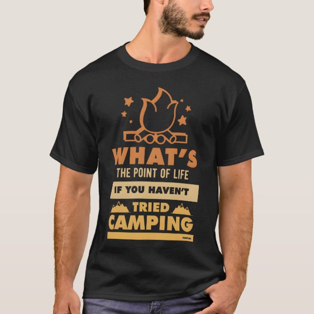 Camiseta Presente de dizer fogueira de acampamento família (Frente)