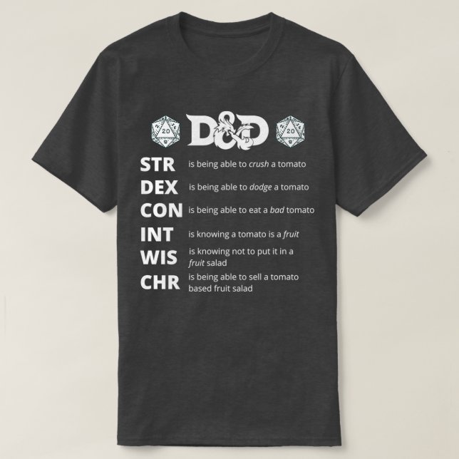 Camiseta Presente de Dungeons e Dragões (Frente do Design)