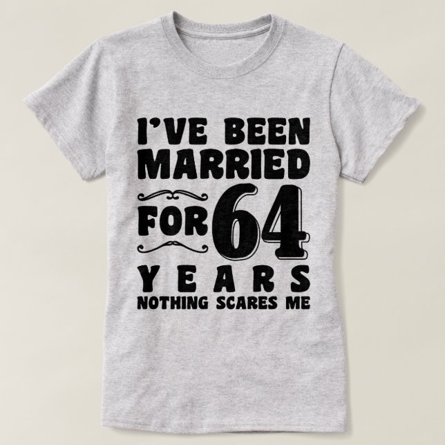 Camiseta Presente de Engajamento de 64 Anos de Casamento (Frente do Design)