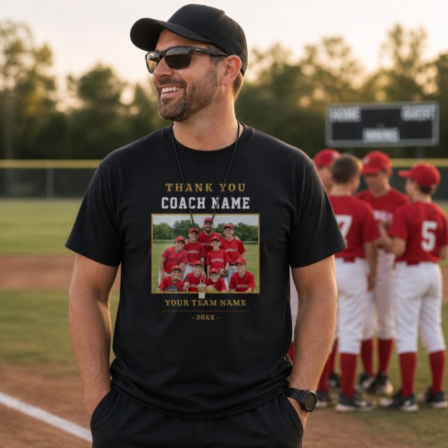 Camiseta Presente de Equipe de Esportes de Foto Obrigado Tr (Criador carregado)