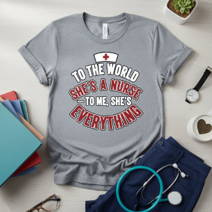 Camiseta Presente de Esposa Enfermeira Orgulhosa Enfermeira