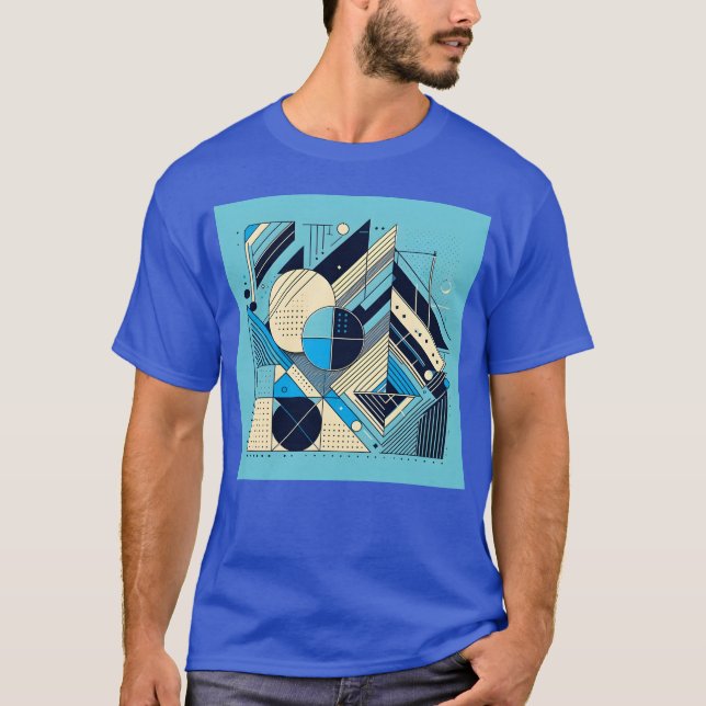 Camiseta Presente de Estilo Retro com Formas Geométricas Mi (Frente)