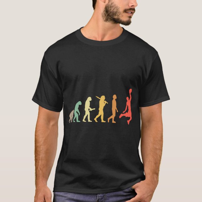 Camiseta Presente De Evolução De Basquete Retroativo Para A (Frente)