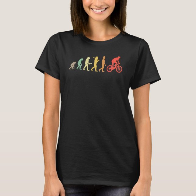 Camiseta Presente De Evolução De Biqueiras Da Montanha Retr (Frente)