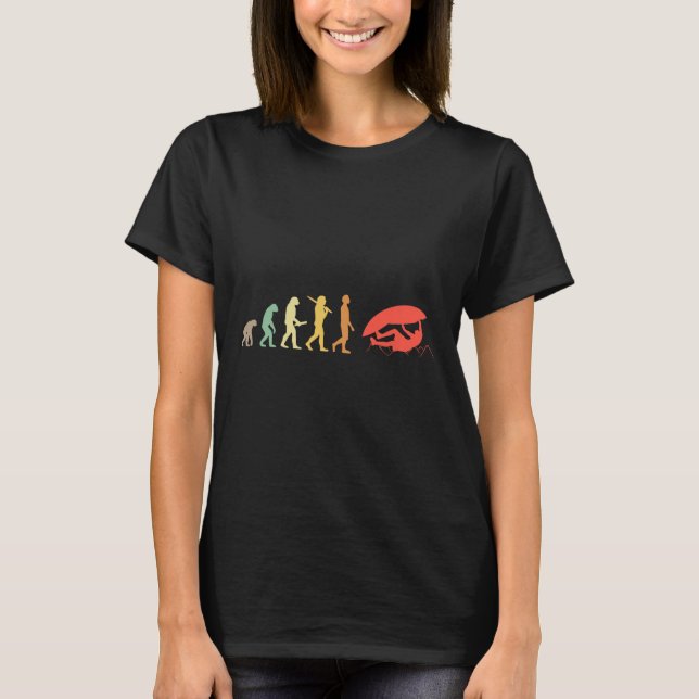 Camiseta Presente de Evolução de Escalada Retro para Escala (Frente)