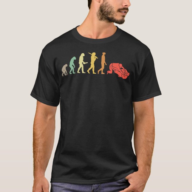 Camiseta Presente De Evolução De Jiu-Jitsu Para O Prato Jiu (Frente)