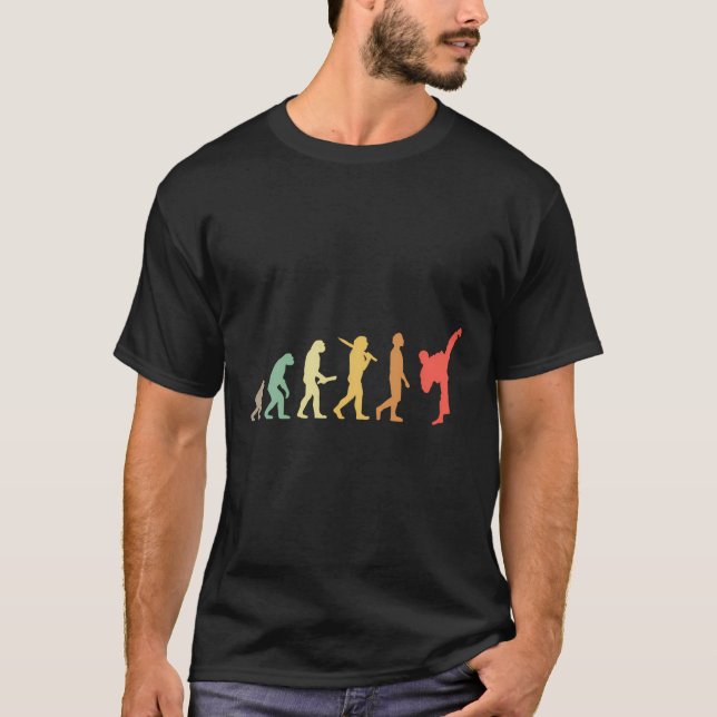 Camiseta Presente De Evolução De Karate Retro-Karate (Frente)