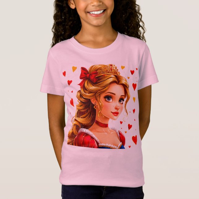 Camiseta 👑 Presente de Fada de Conto de Fadas Vermelha Pri (Frente)
