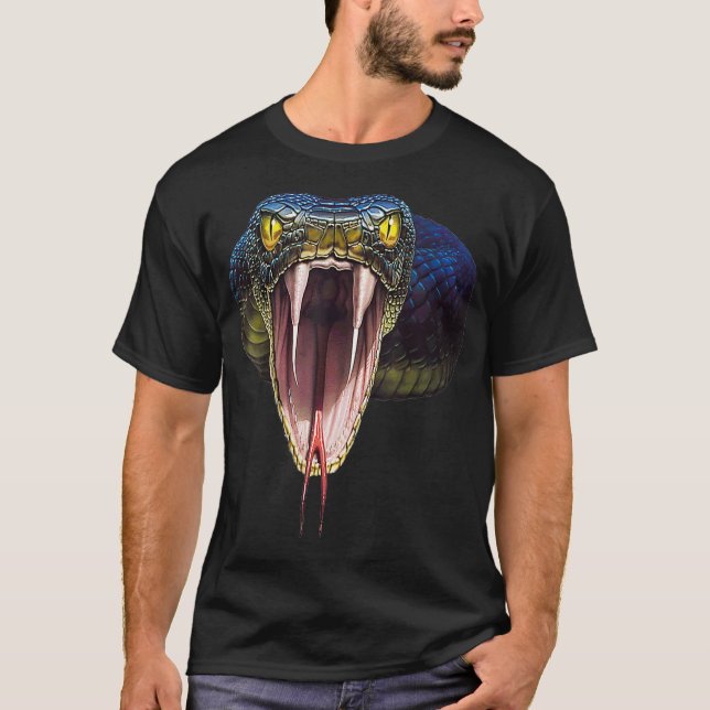 Camiseta Presente de fantasia de Cobra de Halloween preto a (Frente)