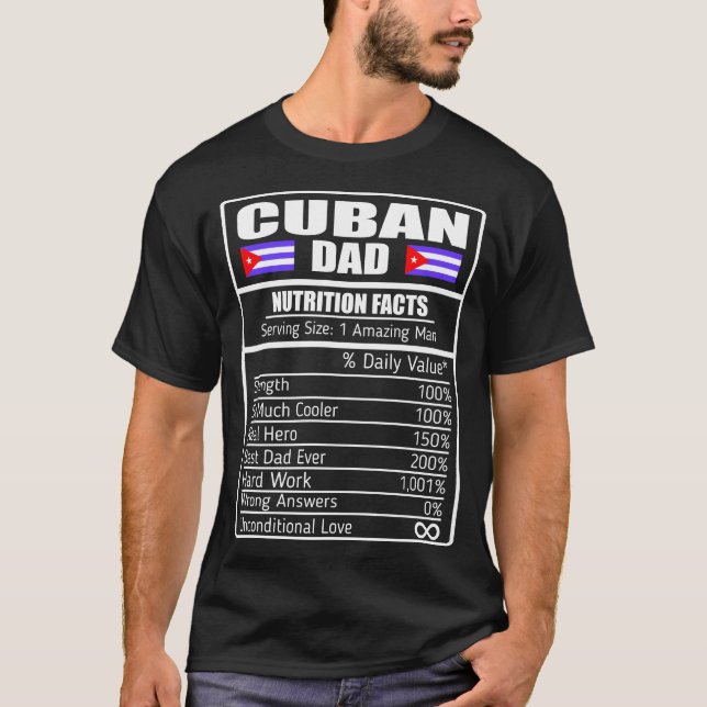 Camiseta Presente de Fatos Nutricionais em Cuba pai (Frente)
