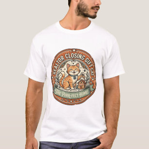 Camiseta Presente de Fechamento de Negócio de Imóvel Gato P