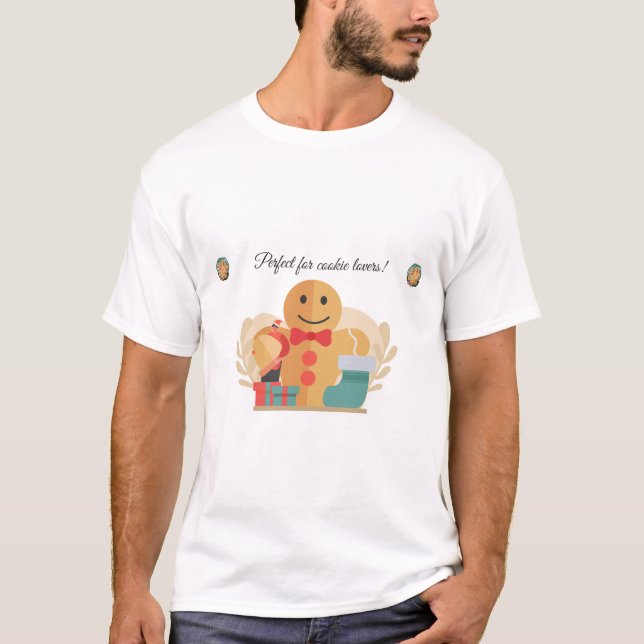 Camiseta Presente de Feriado Bonito para Amantes de Biscoit (Frente)
