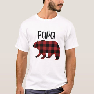 Camiseta Presente de Feriado de Papai Urso Xadrez de Buffal