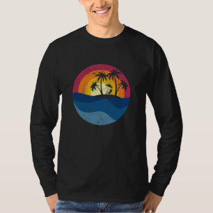 Camiseta presente de férias de praia vintage pôr d