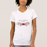 Camiseta Presente de Festa de casamento cardíaca<br><div class="desc">A memória bonito para a sua festa de casamento inclui nomes e data</div>