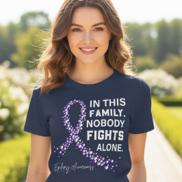 Camiseta Presente de Fita Roxa de Conscientização sobre Epi