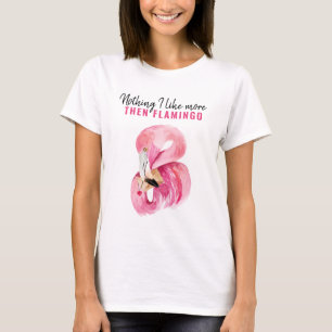 Camiseta Presente de Flamingo, Flamingo, Cor de Água Rosa 