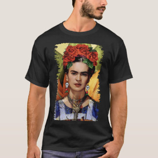 Camiseta presente de flores de arte Frida kahlo para fãs E