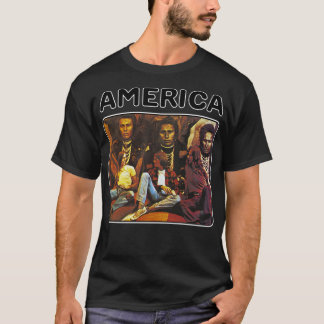 Camiseta Presente de foguetes de banda da América retrô par