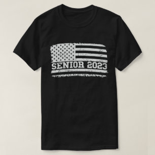 Camiseta Presente de formatura da bandeira americana Senior
