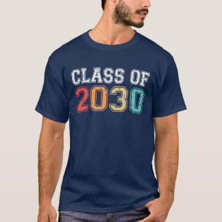 Camiseta Presente de formatura da turma de 2030 retrô vinta