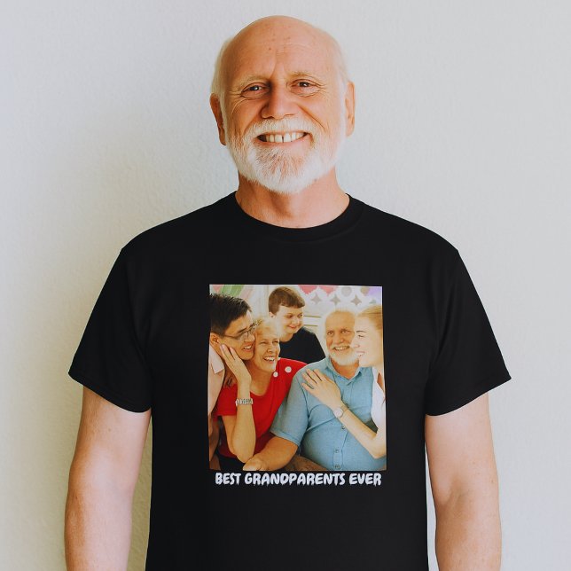 Camiseta Presente de Foto da Família com Avós e Netos Ideia (Criador carregado)