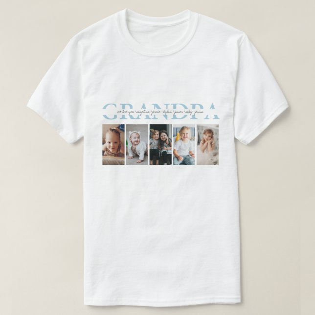 Camiseta Presente de Foto do Avô com Mensagem Personalizada (Frente do Design)