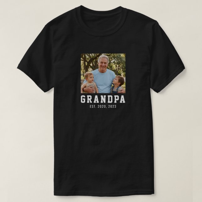 Camiseta Presente de Foto do Avô Fundado (Frente do Design)