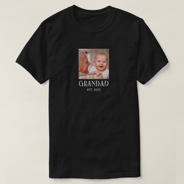 Camiseta Presente de Foto do Vô Estabelecido (Frente do Design)